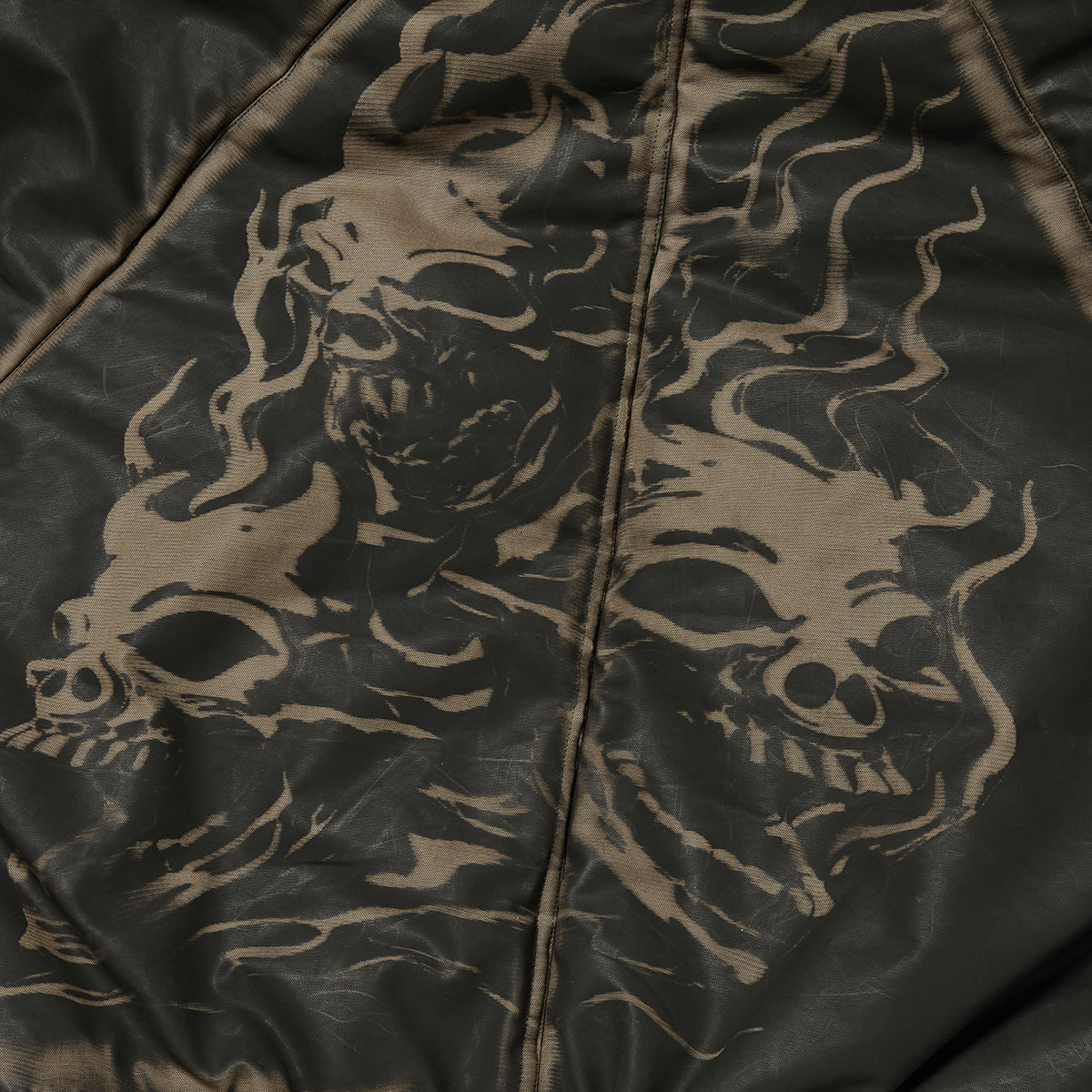 THREE RIDING SKULL FUR HOODED JACKET