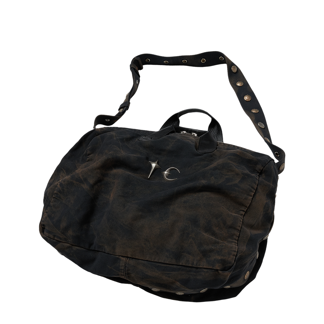 TWO TONE WASHED CANVAS CROSSBODY BAG