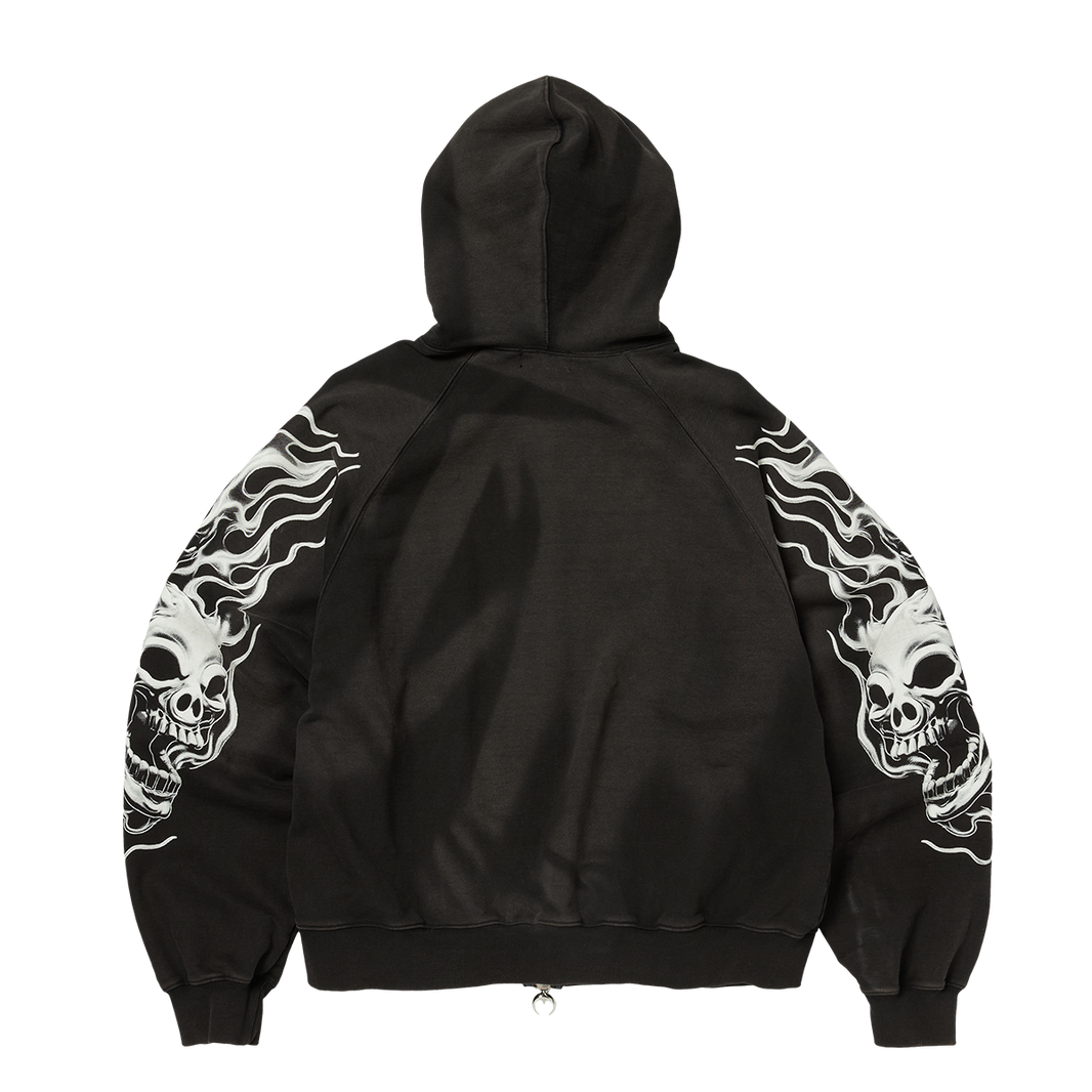 SIX RIDING SKULL ZIP-UP HOODIE