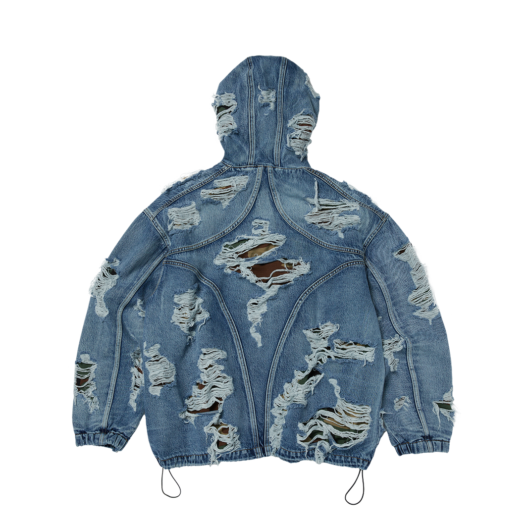 Hell Denim Camo Hooded Zip-Up