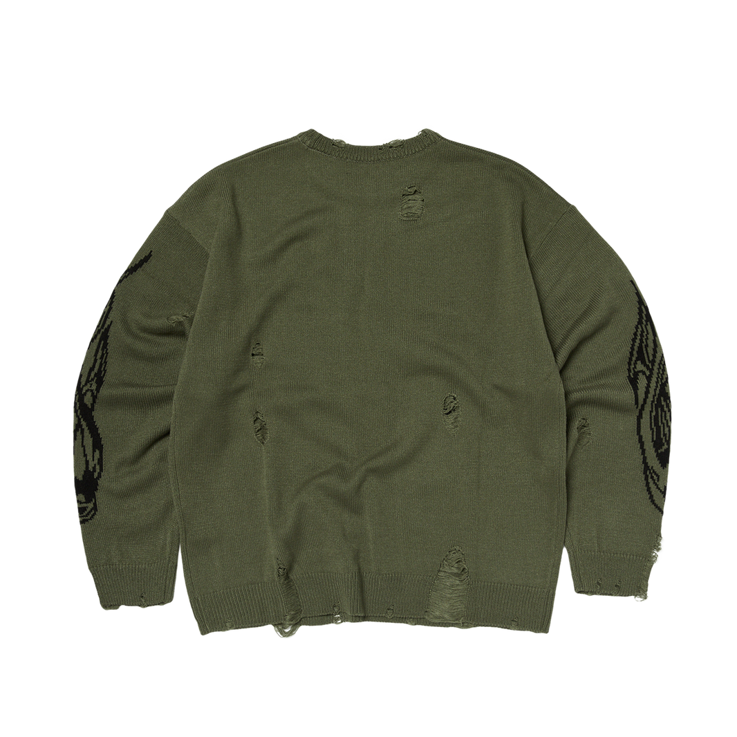 TC CHROME SKULL KNIT SWEATER