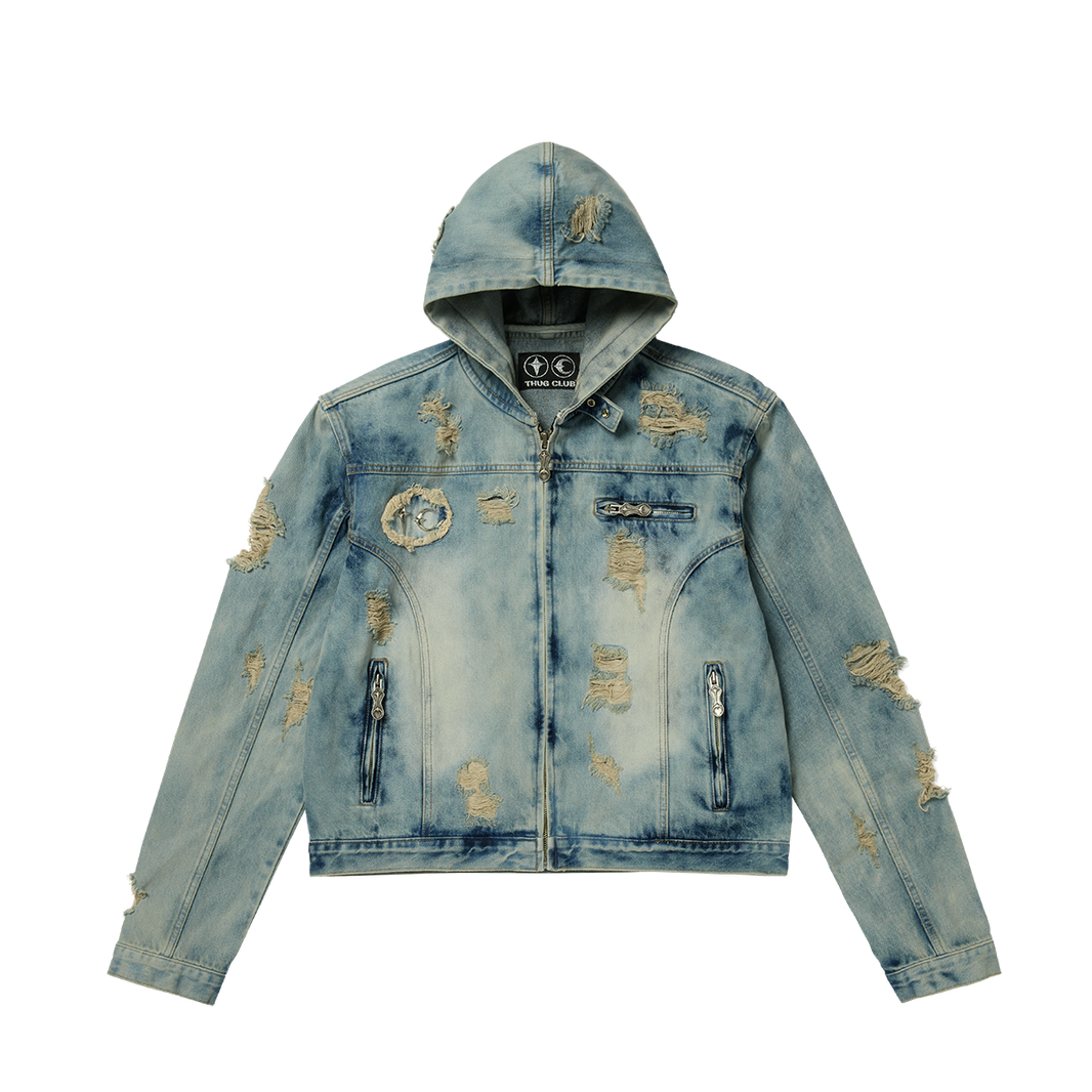 Denim Zip-up Hoodie