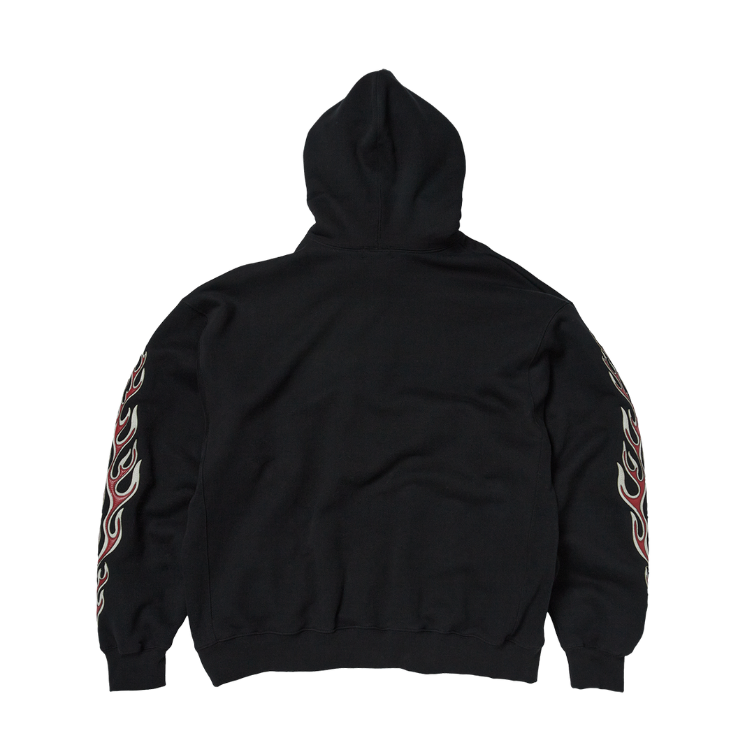 Leather Flame Hoodie