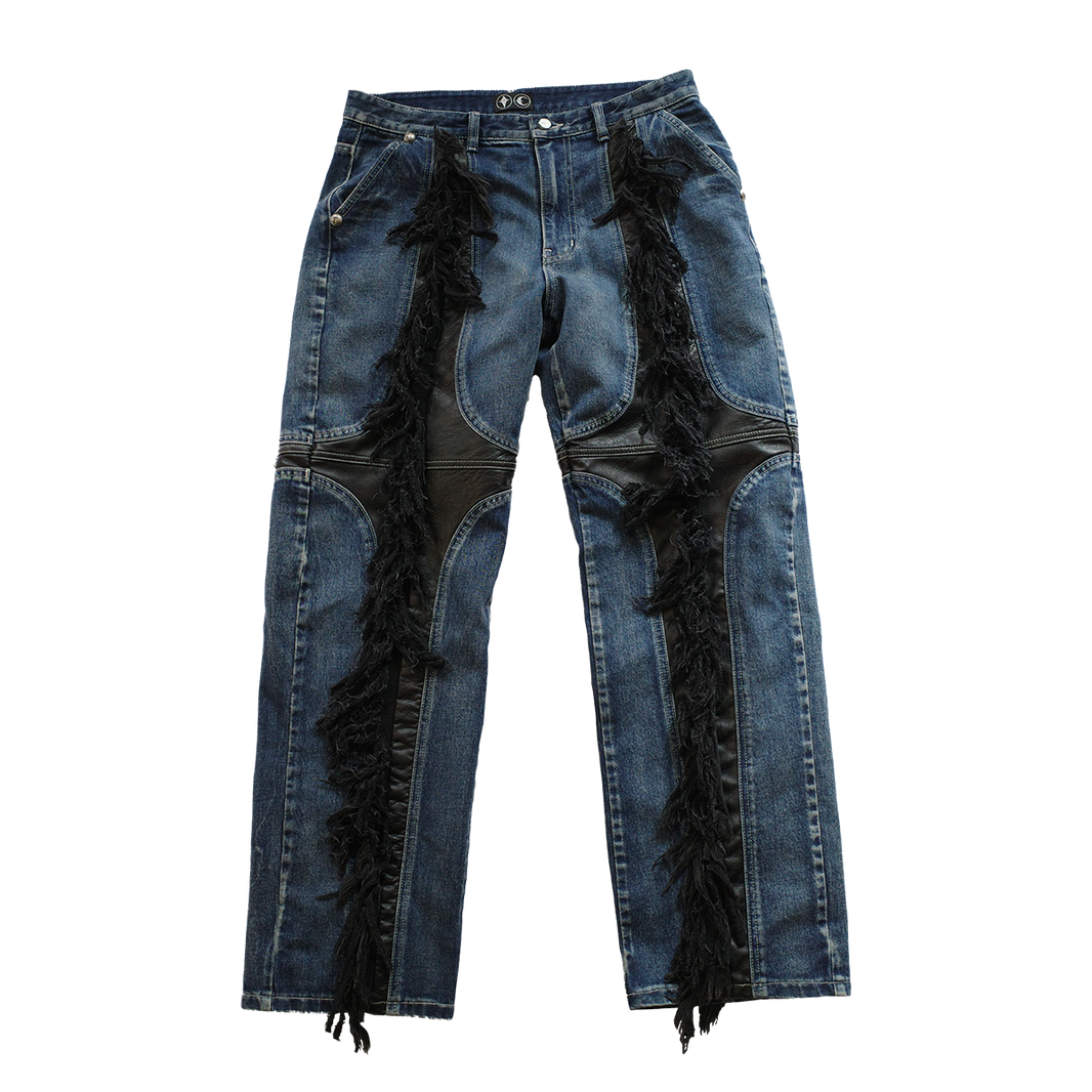 Mohican Leather Denim Pants
