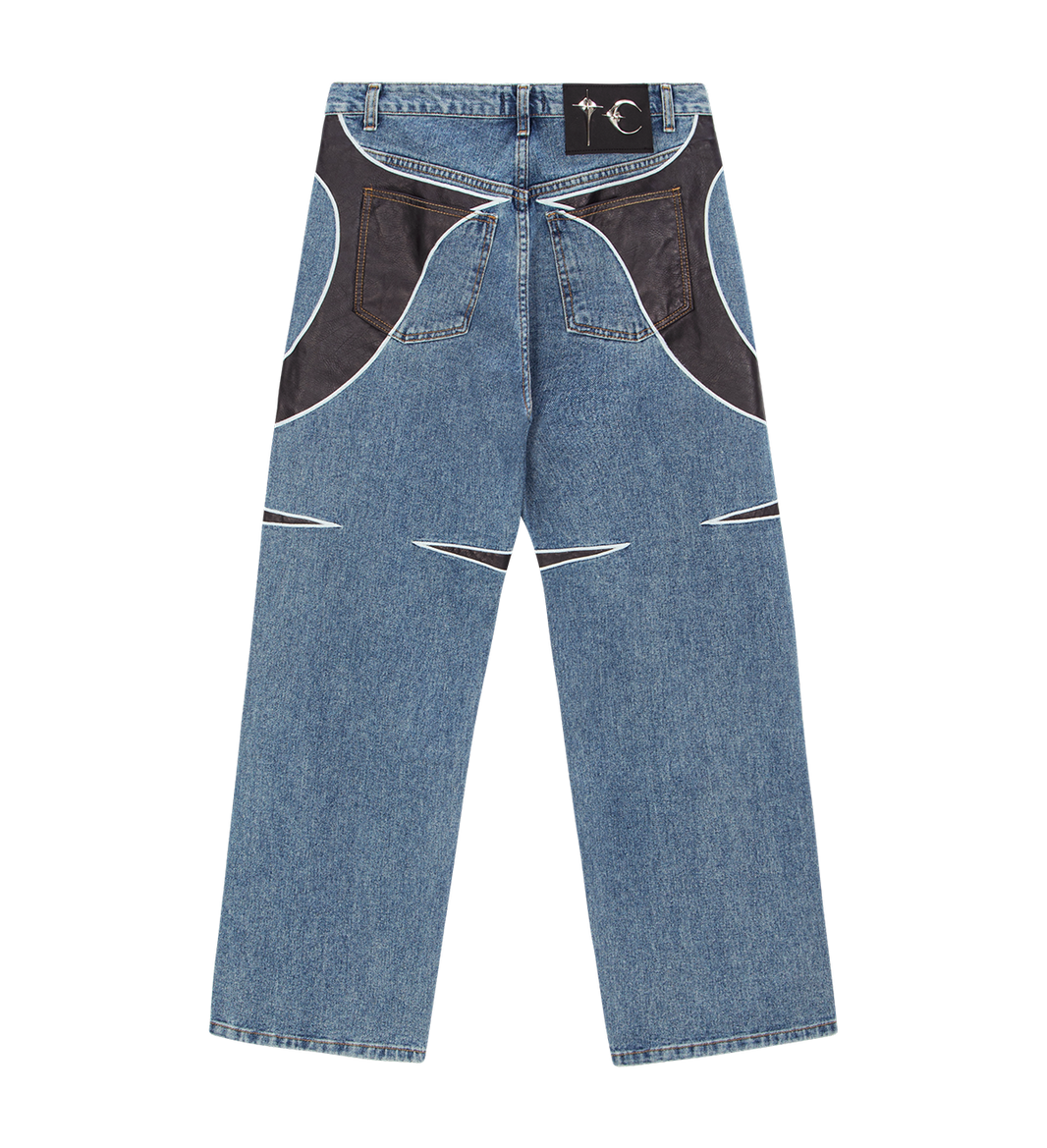 TC Leather Black Denim Pants 2