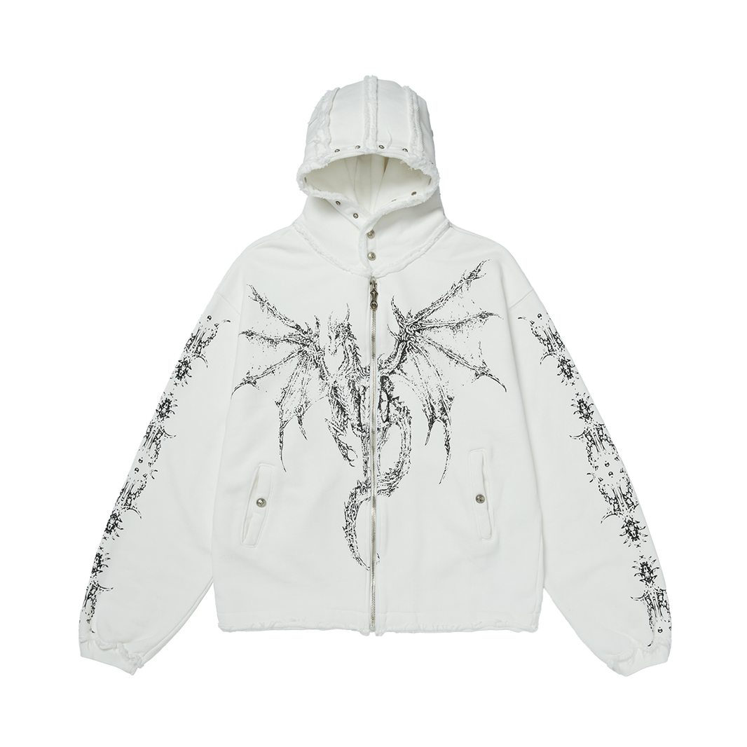 Dragon Stud Zip-up hoodie
