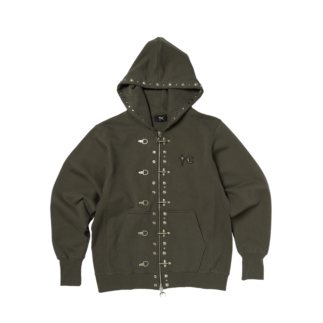 TC STUDDED LINE ZIP-UP HOODIE