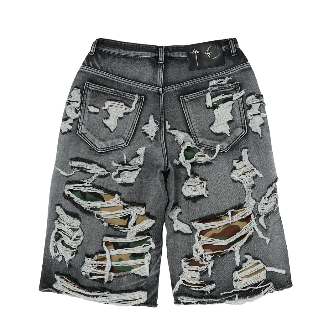 Hell Camo Denim Shorts