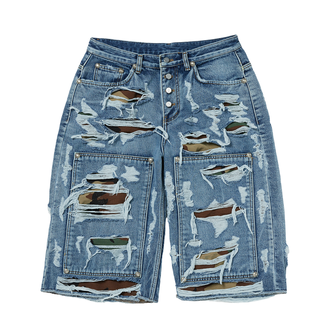 Hell Camo Denim Shorts