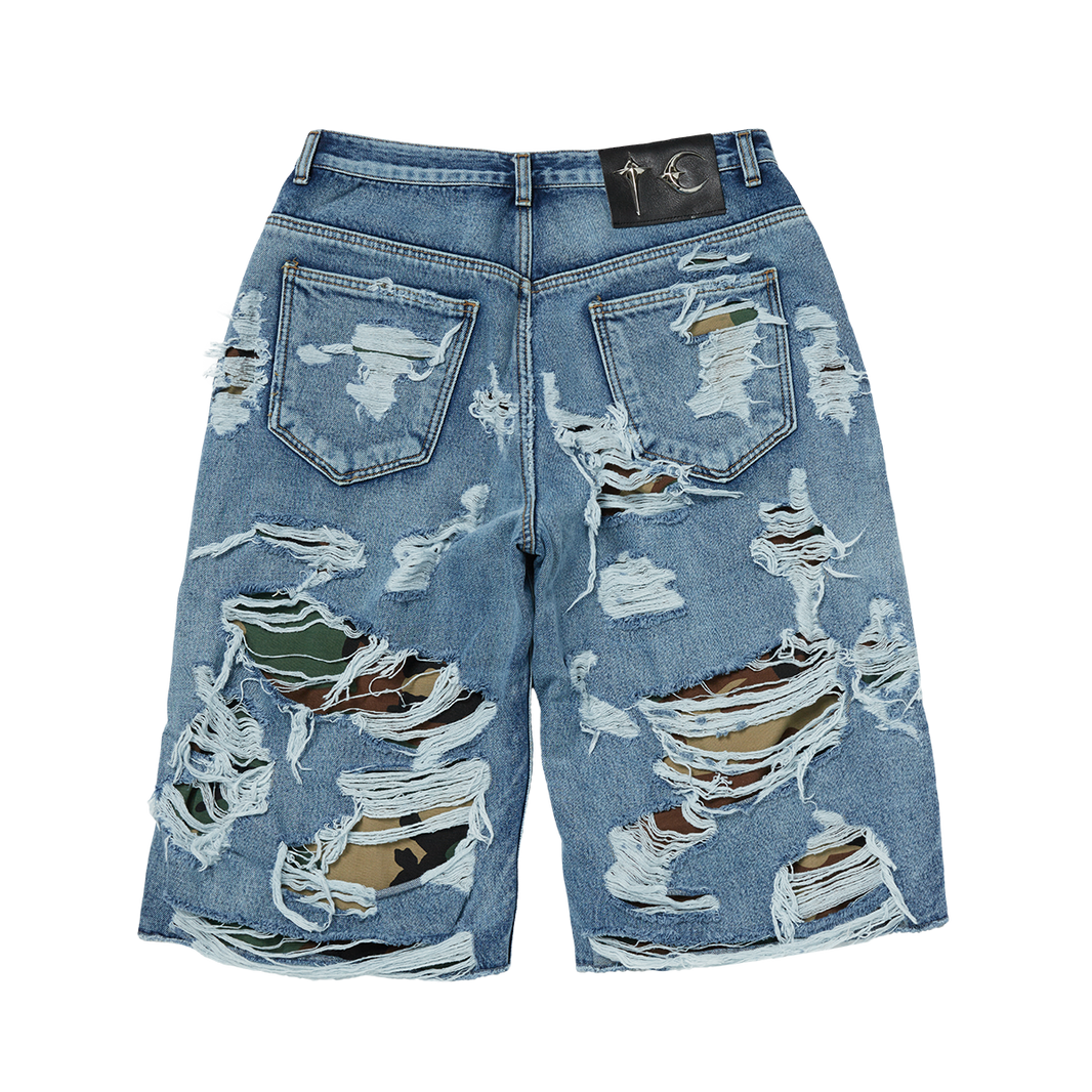 Hell Camo Denim Shorts