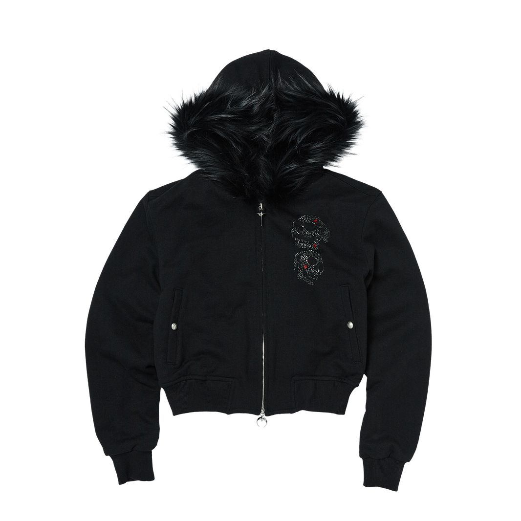TC Angels Crystal Embellished Hooded Zip-Up