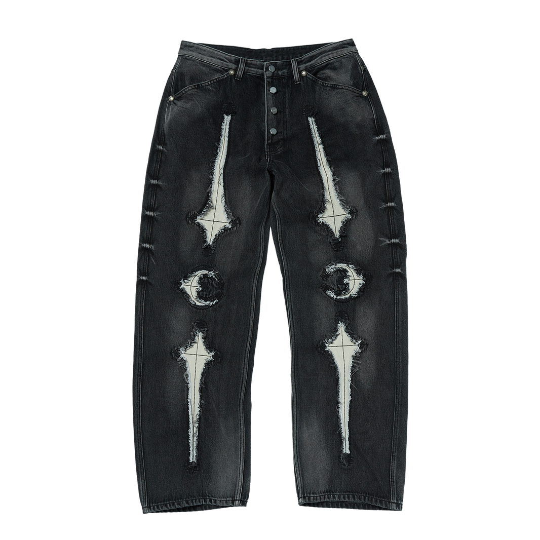 TC Bone Leather Denim Pants