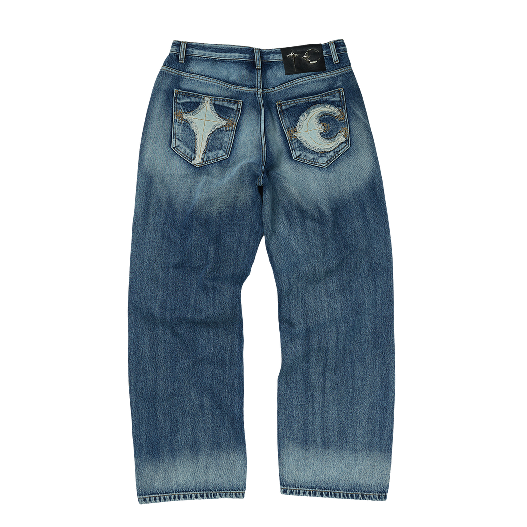TC Bone Leather Denim Pants