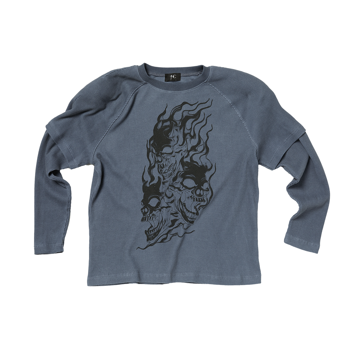 BULK SHOULDER THREE RIDING SKULL LAYERED T-SHIRT