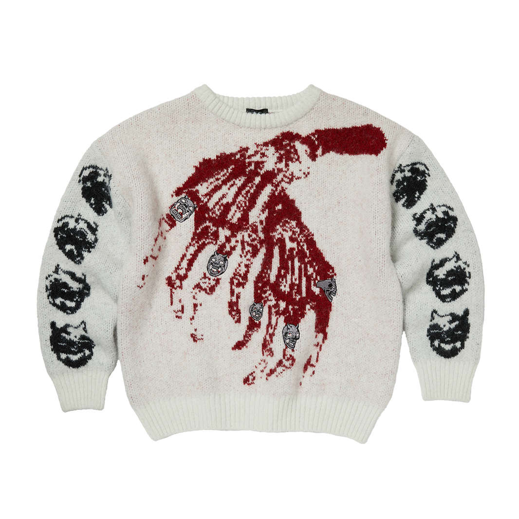 TC BONE CROSS KNIT SWEATER