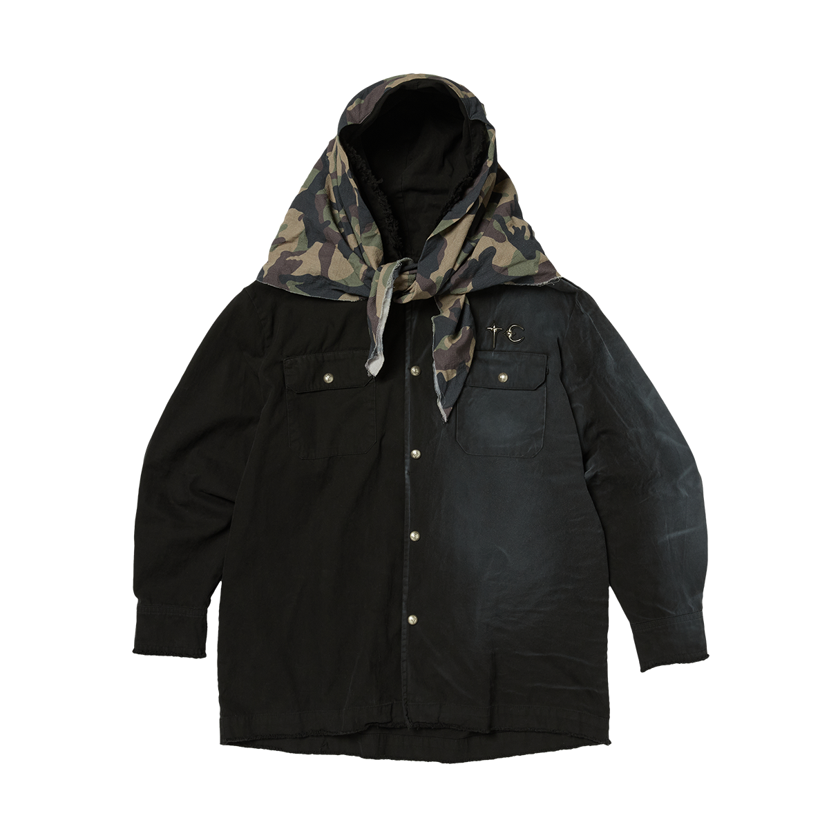 TAINTED CREED SCARF HOODED SHIRT