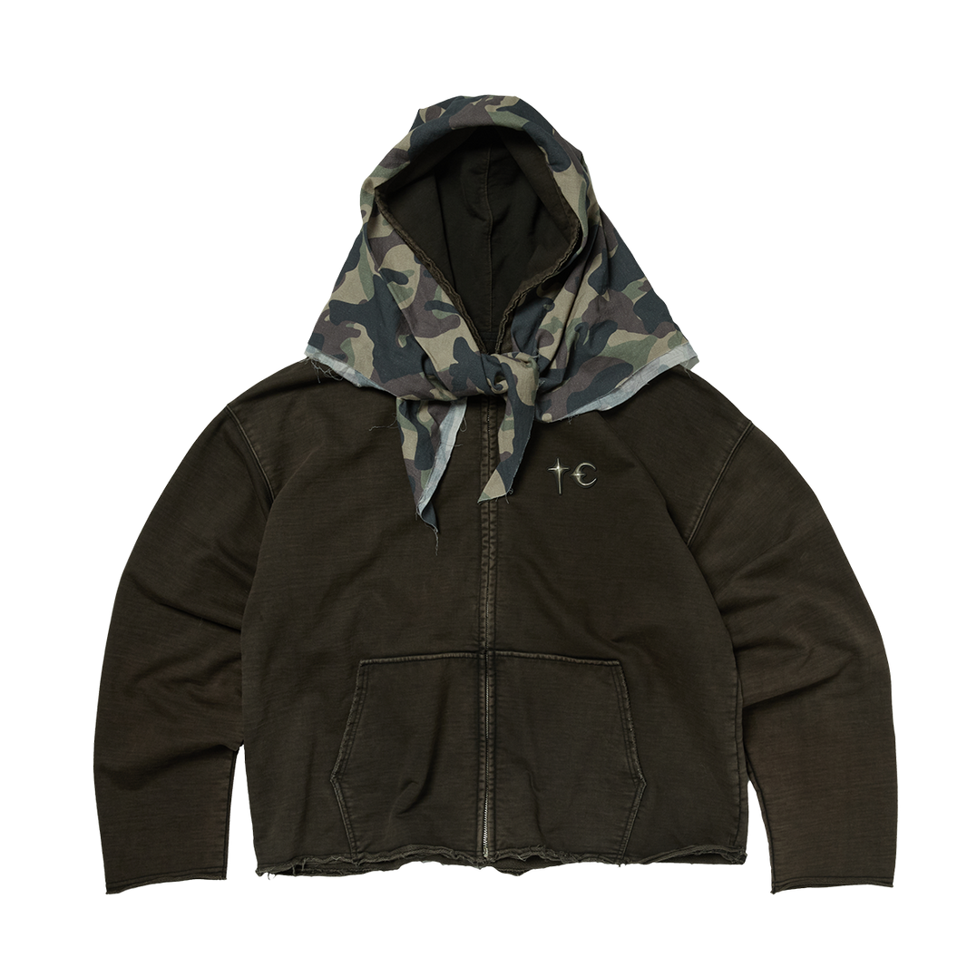 CREED SCARF HOODED ZIP-UP HOODIE