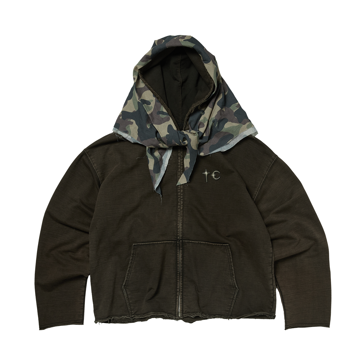 CREED SCARF HOODED ZIP-UP HOODIE