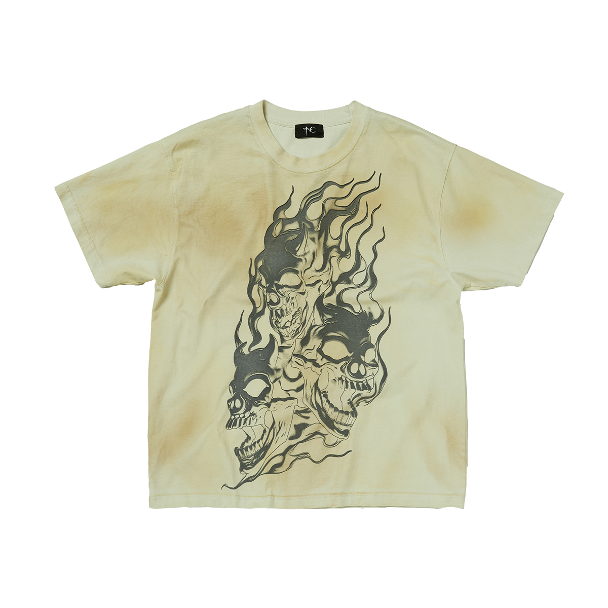 THREE RIDING SKULL DIRT T-SHIRT