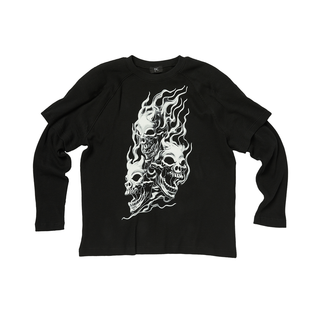 BULK SHOULDER THREE RIDING SKULL LAYERED T-SHIRT