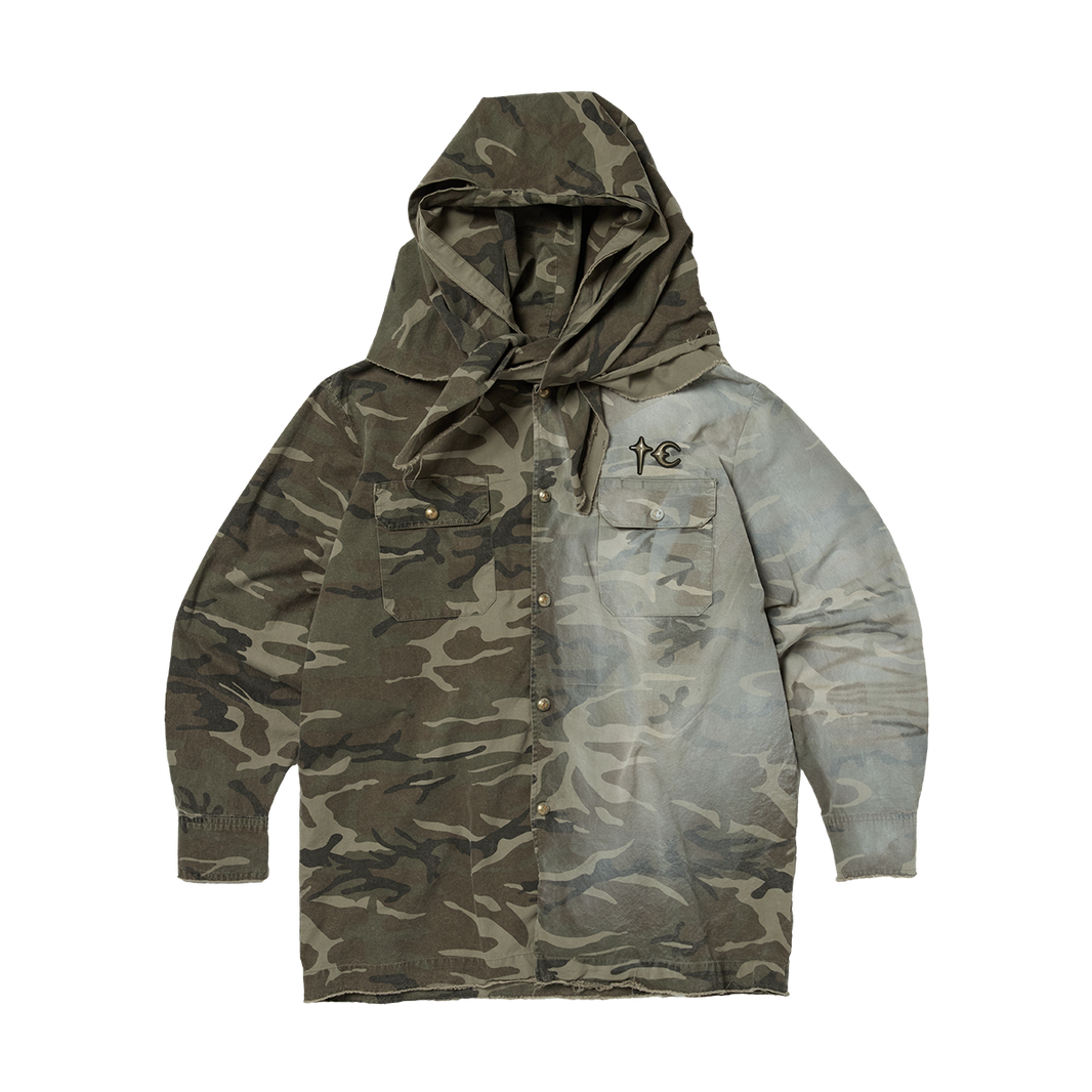 TAINTED CREED SCARF HOODED SHIRT