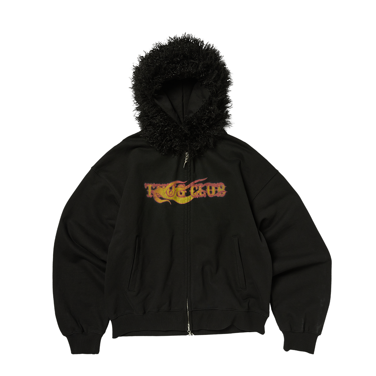 TC TWO FACE FUR HOODED ZIP-UP