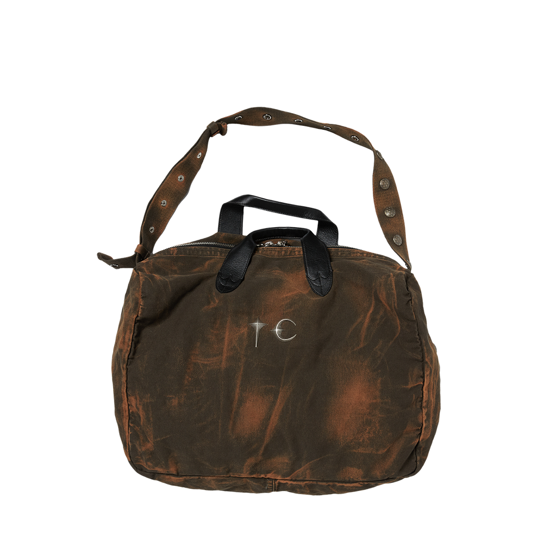 TWO TONE WASHED CANVAS CROSSBODY BAG