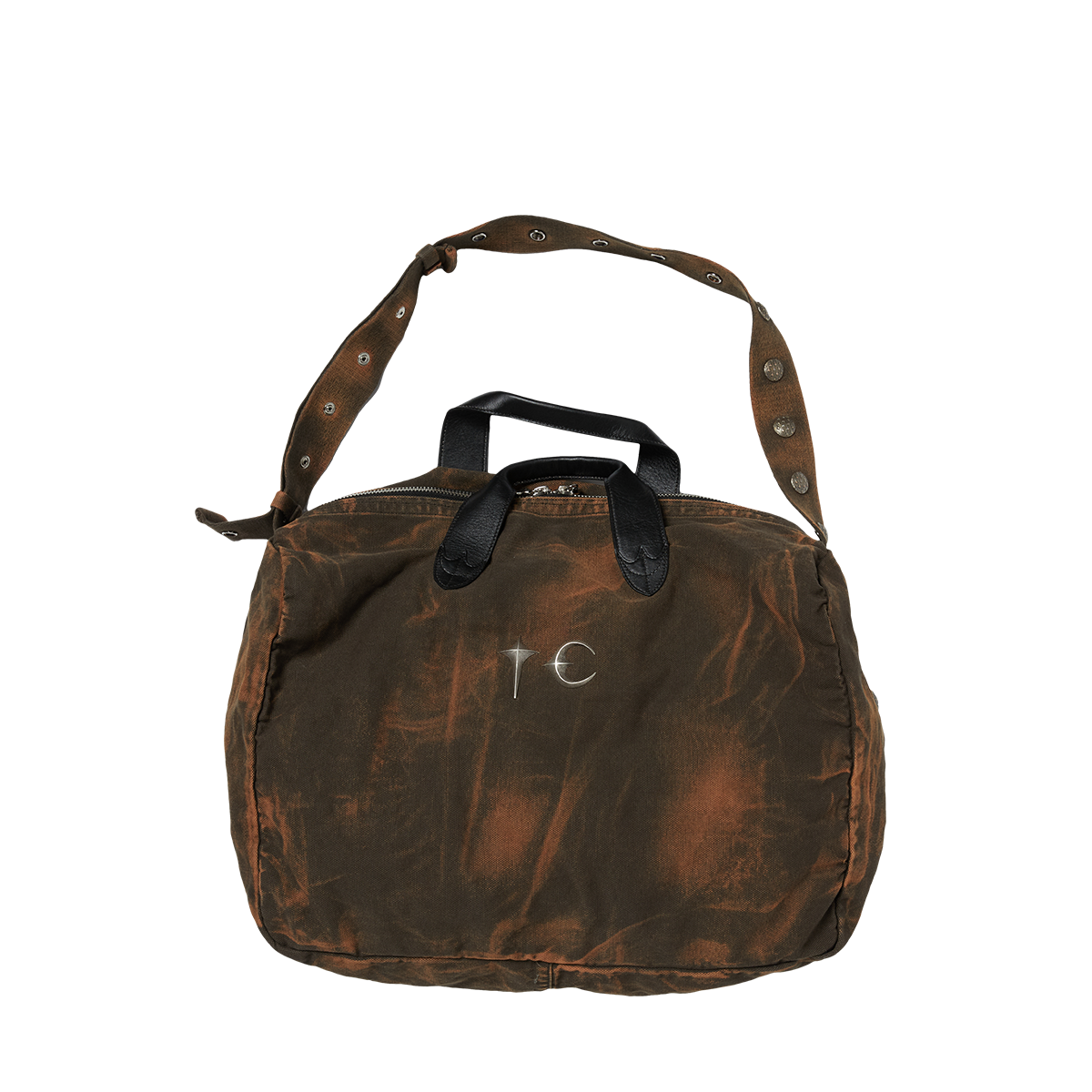 TWO TONE WASHED CANVAS CROSSBODY BAG