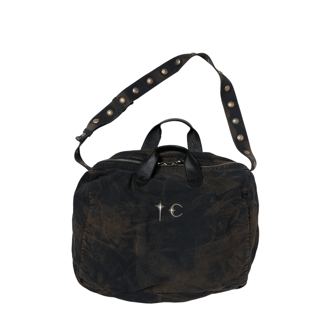TWO TONE WASHED CANVAS CROSSBODY BAG