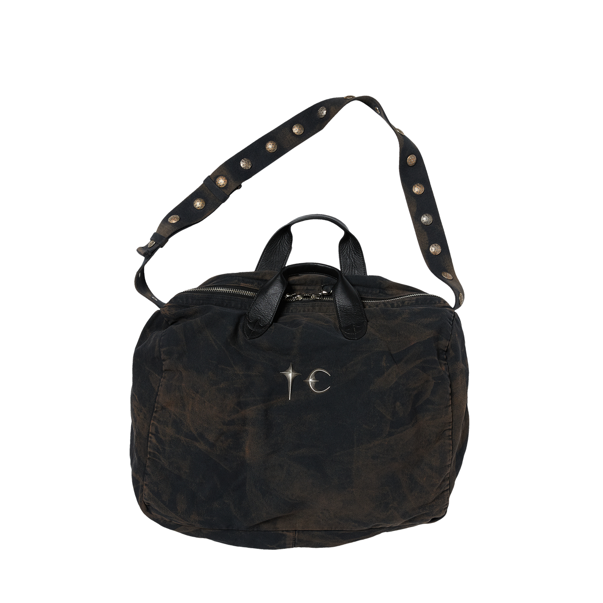 TWO TONE WASHED CANVAS CROSSBODY BAG