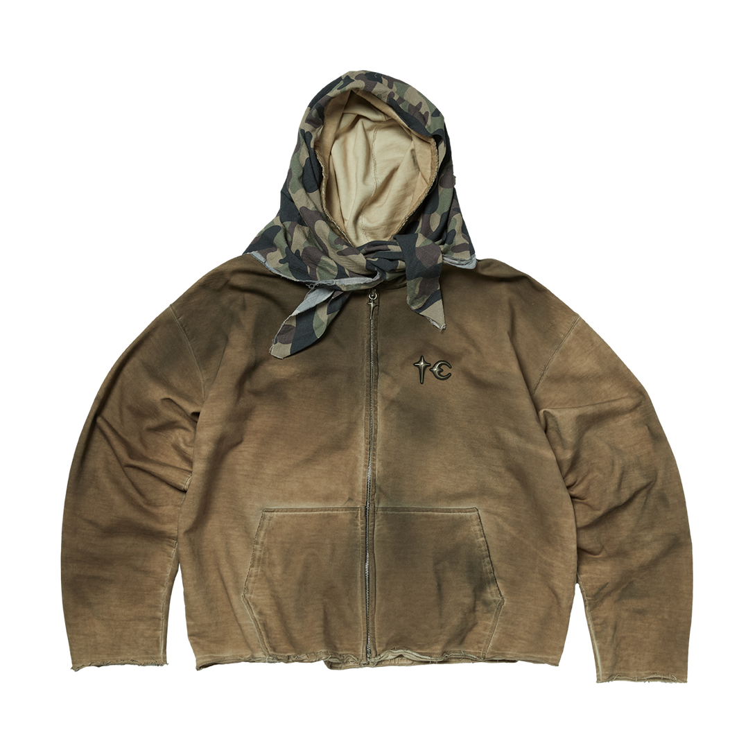 CREED SCARF HOODED ZIP-UP HOODIE