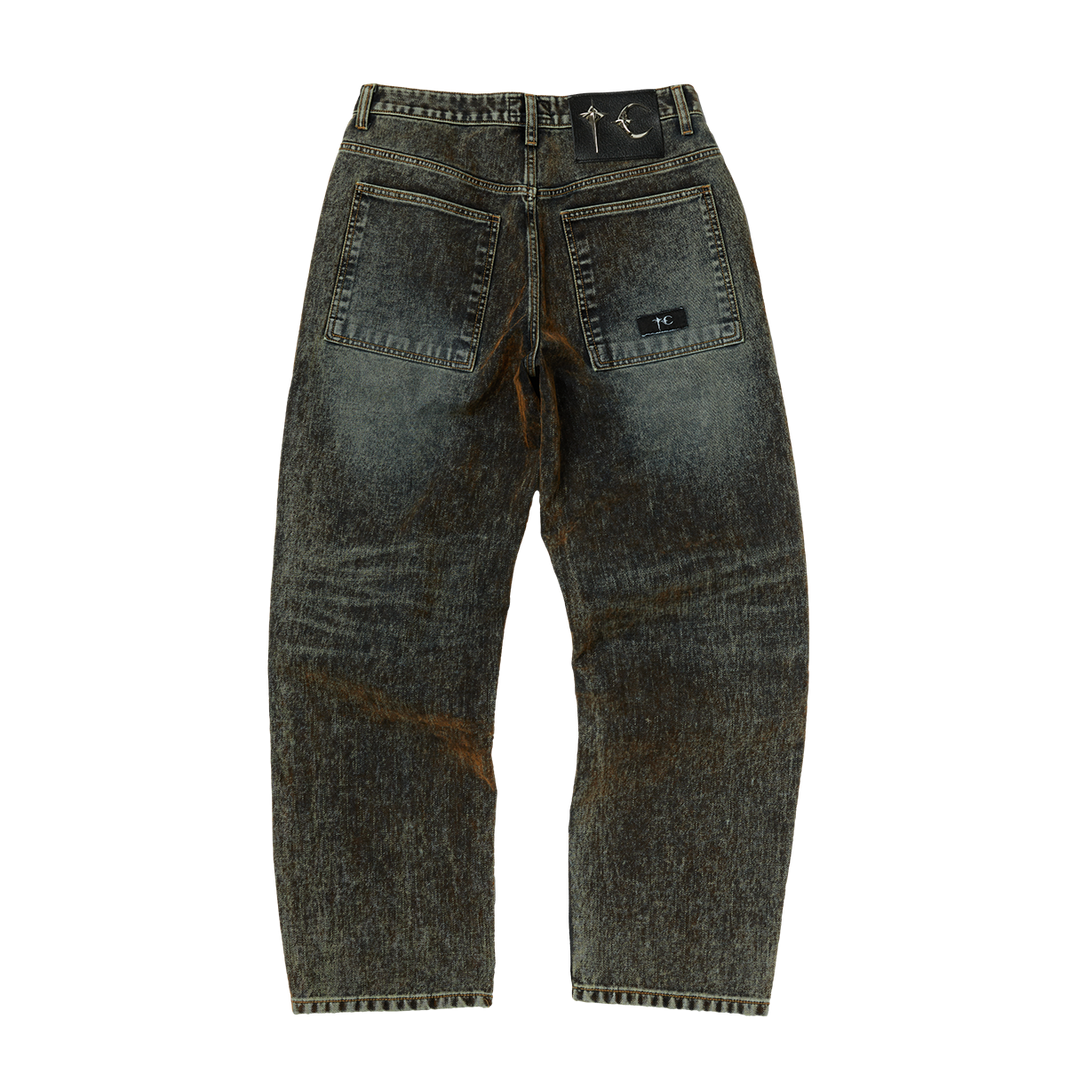 IRON FADED DENIM PANTS
