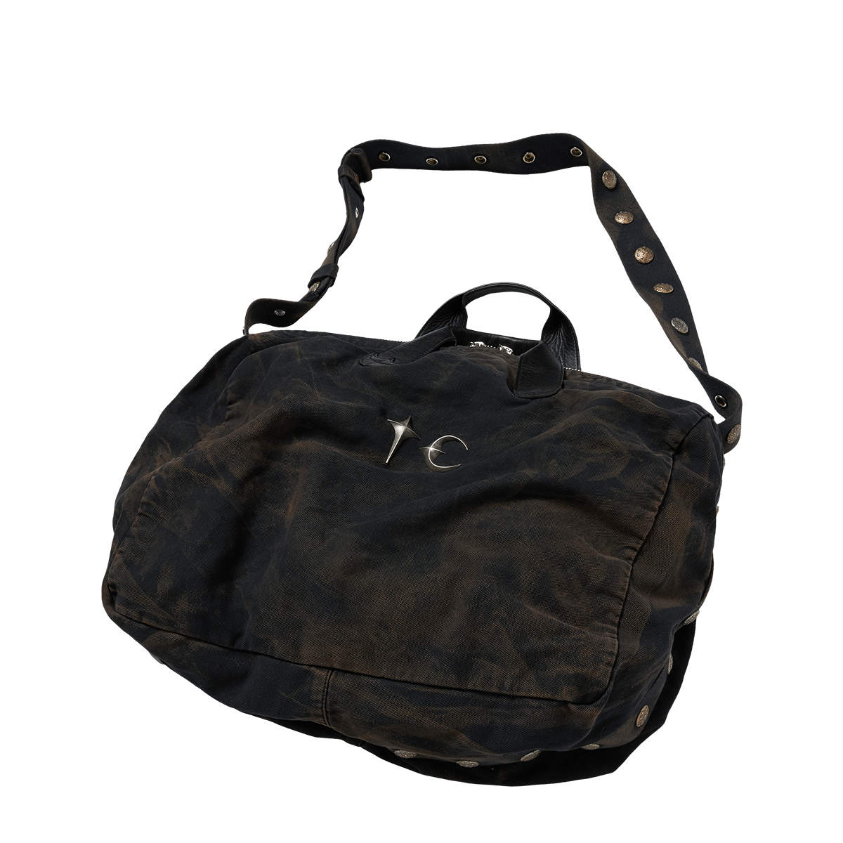 TWO TONE WASHED CANVAS CROSSBODY BAG