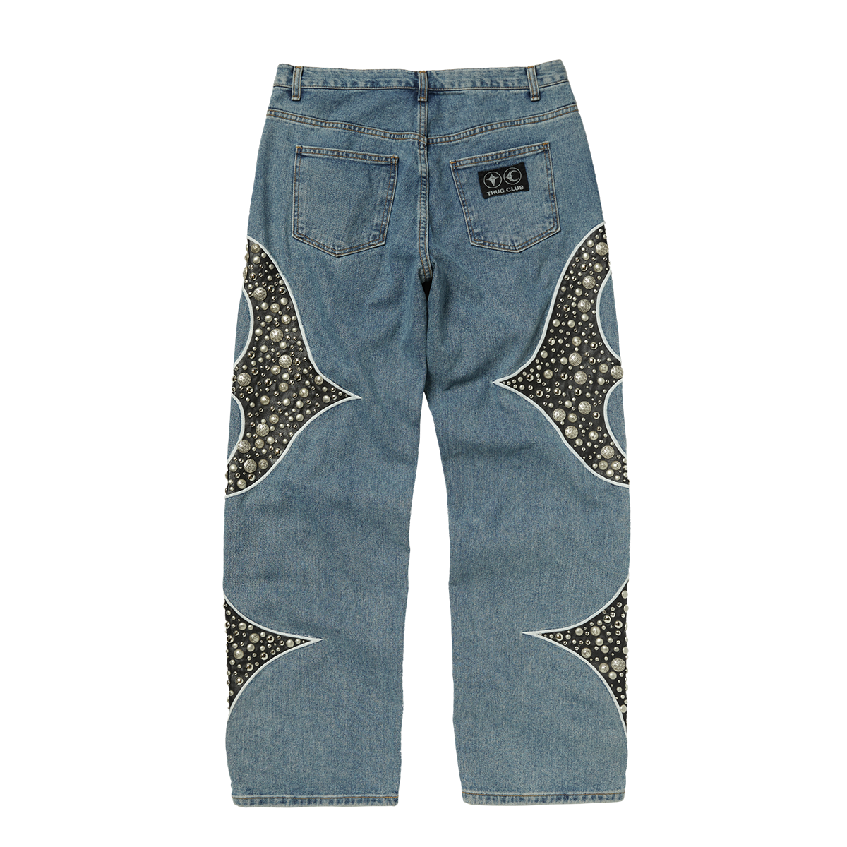 IRON STEEL FOCUS LEATHER DENIM PANTS