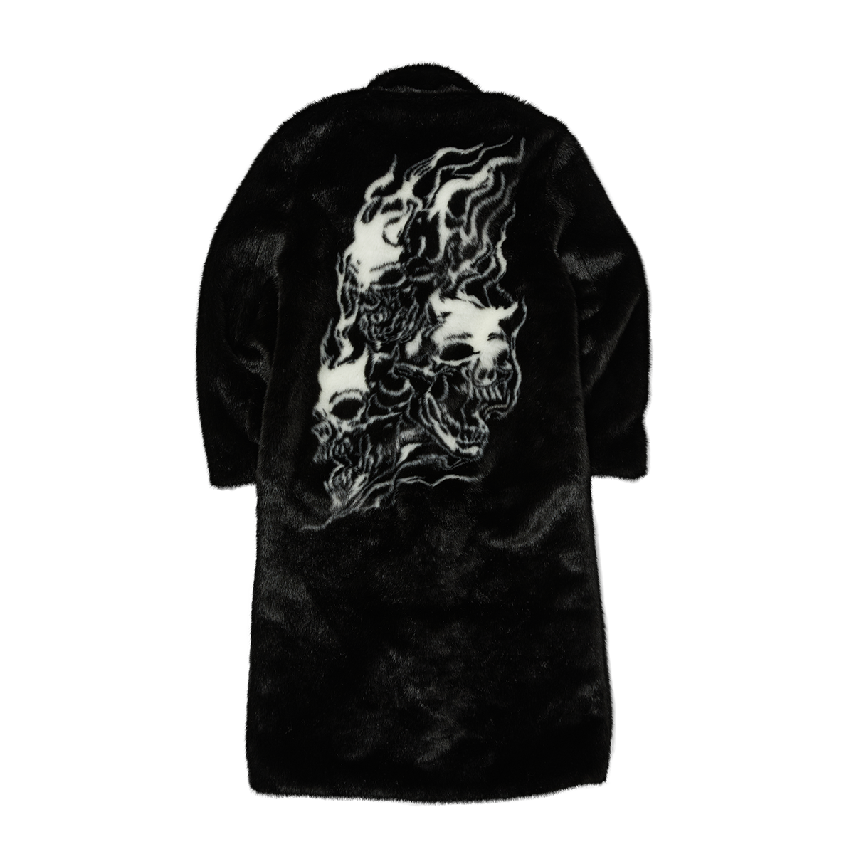 THREE RIDING SKULL FUR COAT