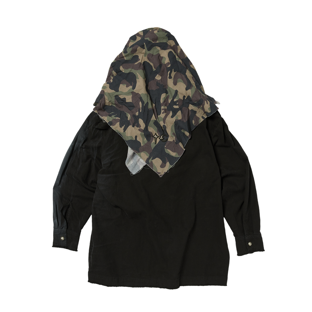 TAINTED CREED SCARF HOODED SHIRT