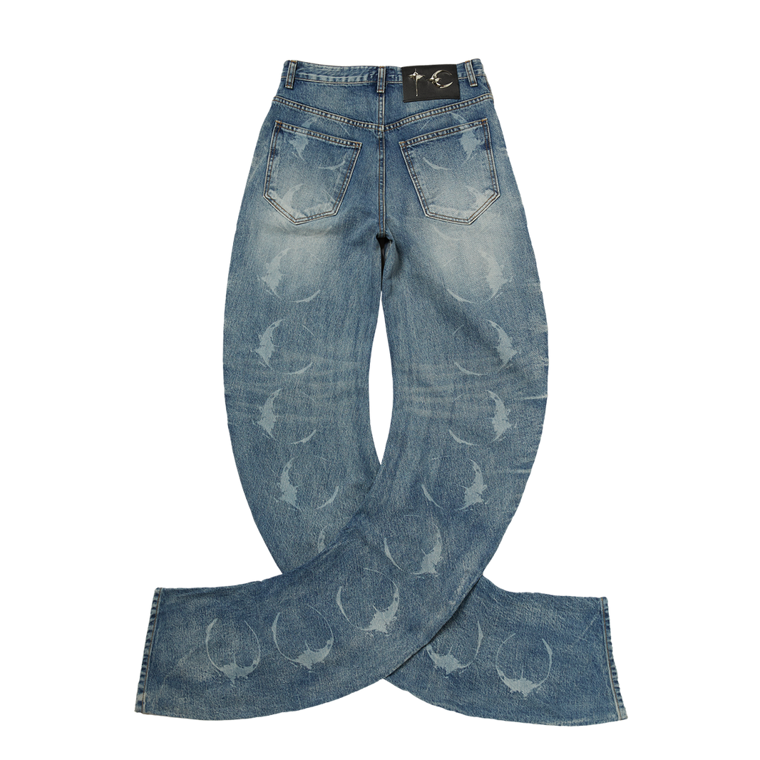 TC LASER WASHED PARKOUR DENIM PANTS