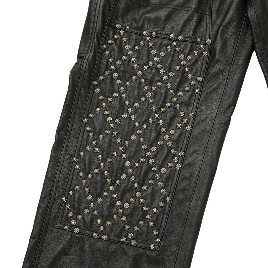 TC LEATHER STUDED WORK PANTS