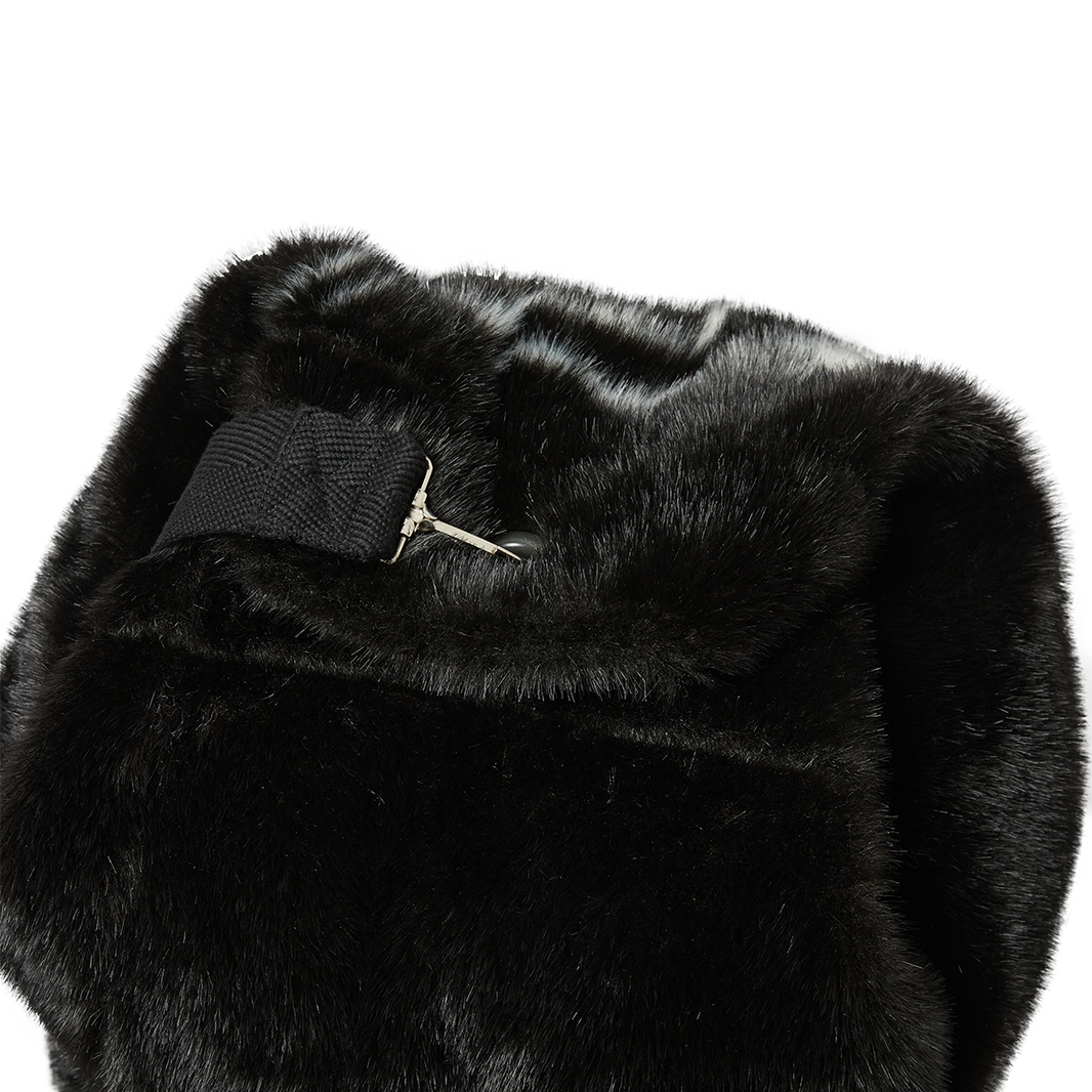 THREE RIDING SKULL FUR DUFFLE BAG