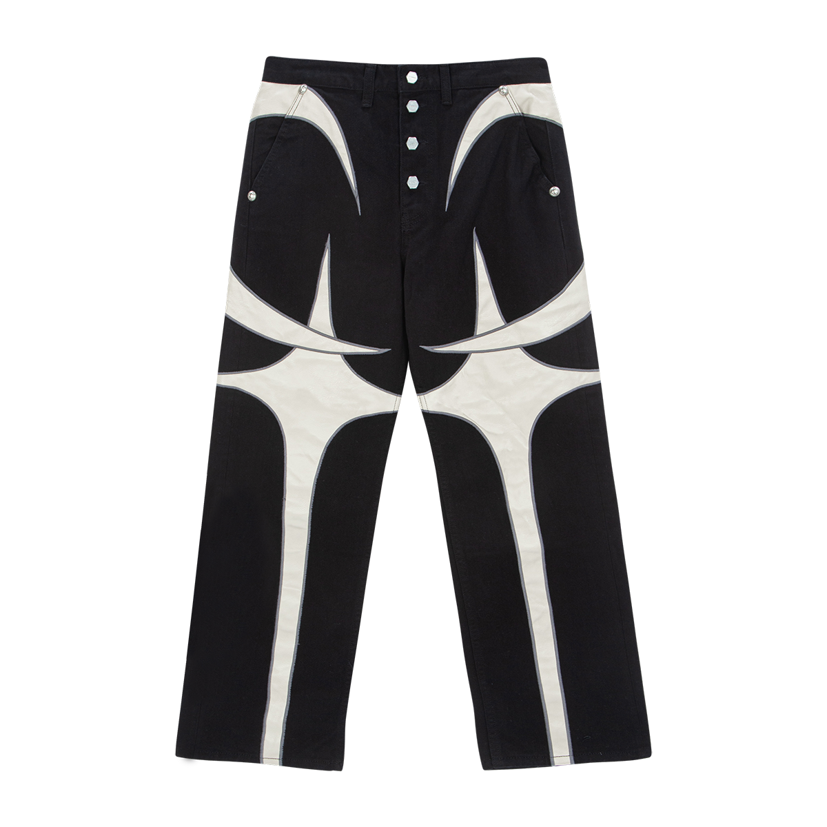 TC Leather Black Denim Pants 2