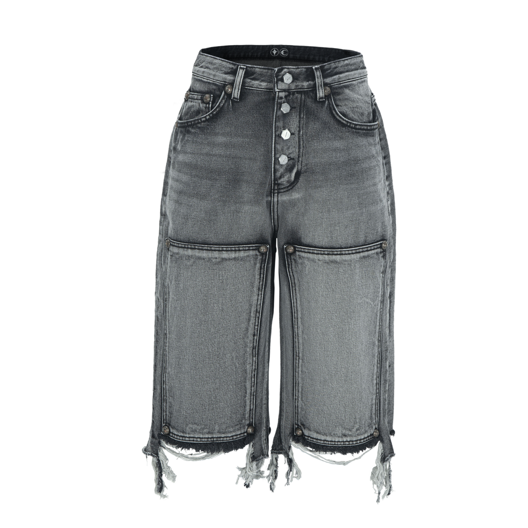 Double Knee Denim Shorts