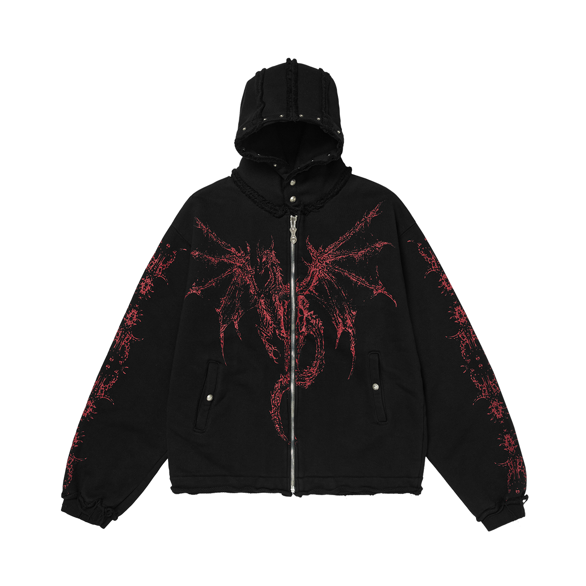 Dragon Stud Zip-up hoodie