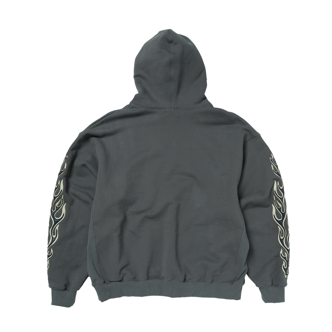 Leather Flame Hoodie