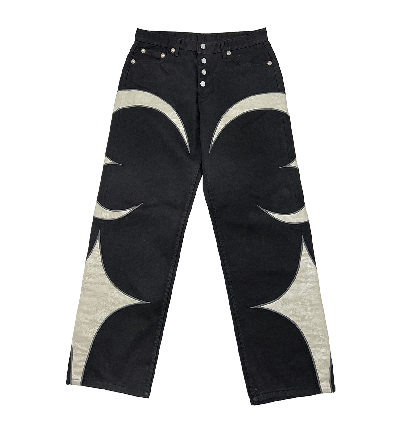 TC Leather Washing Denim Pants