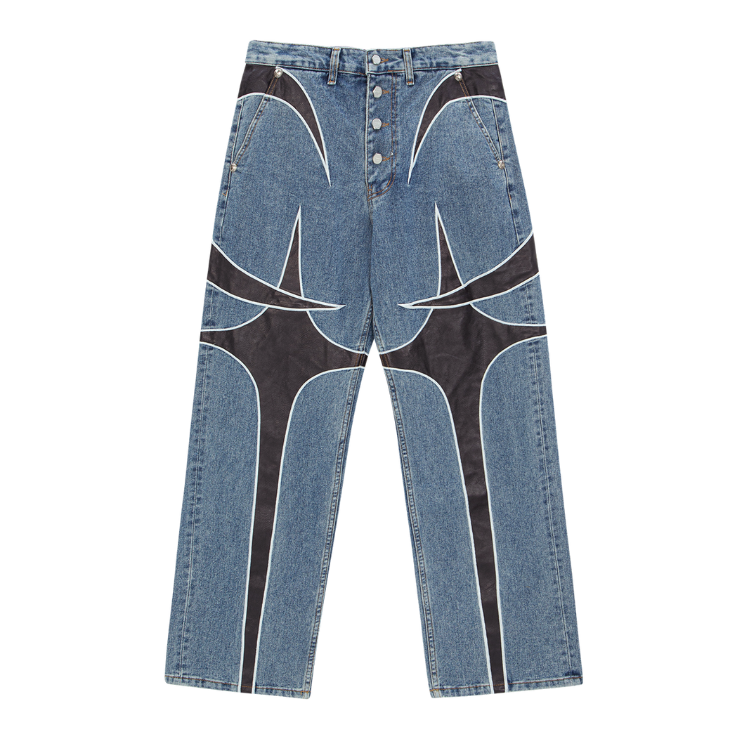 TC Leather Black Denim Pants 2
