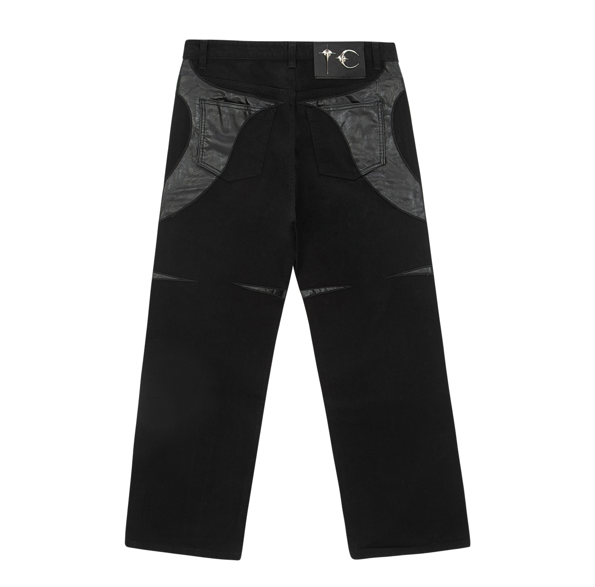TC Leather Black Denim Pants 2