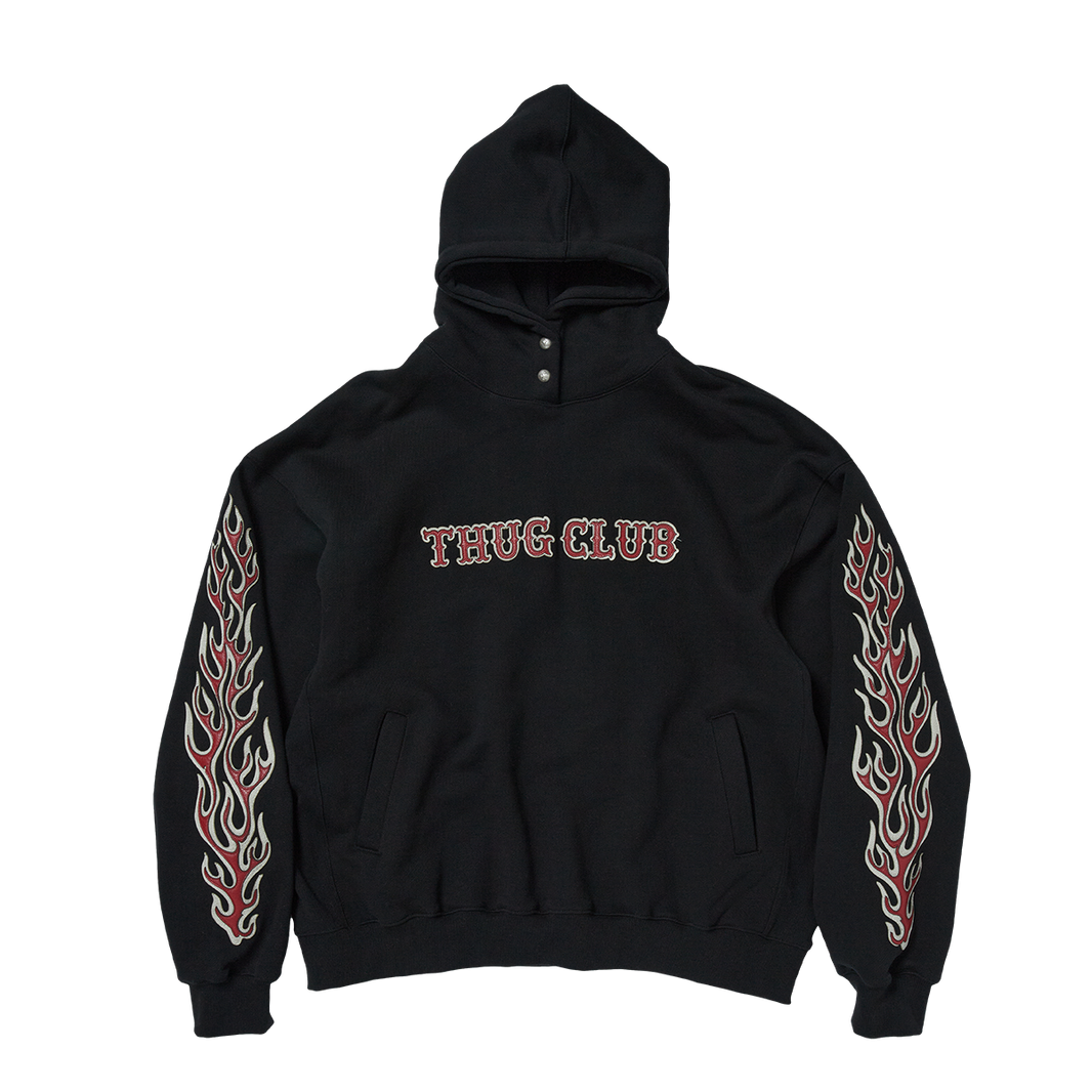 Leather Flame Hoodie