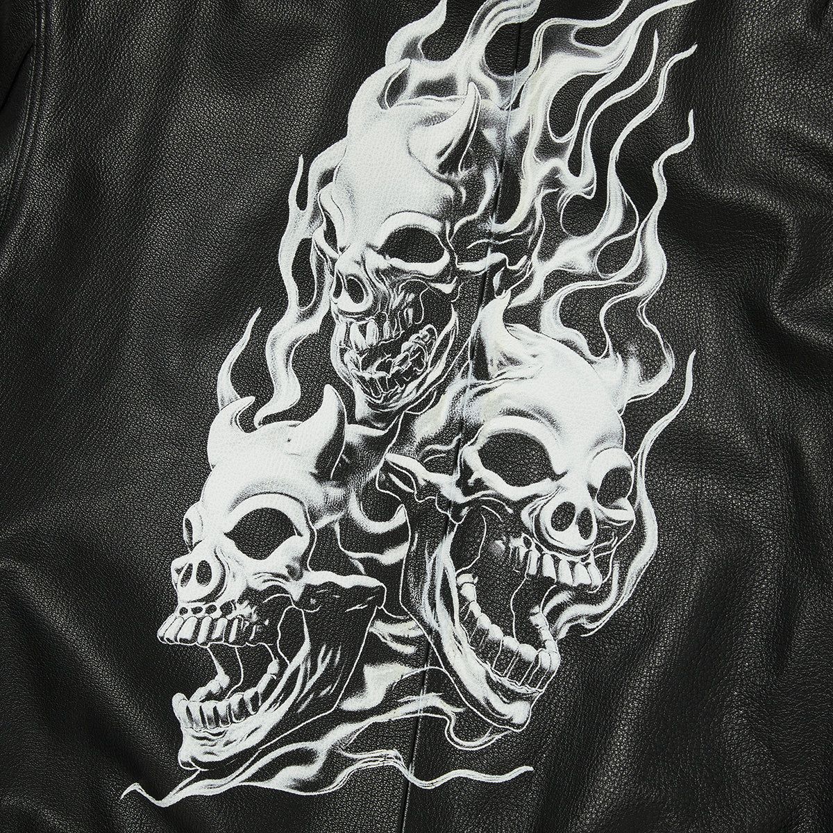 TC HOTHEAD THREE RIDING SKULL LEATHER JACKET