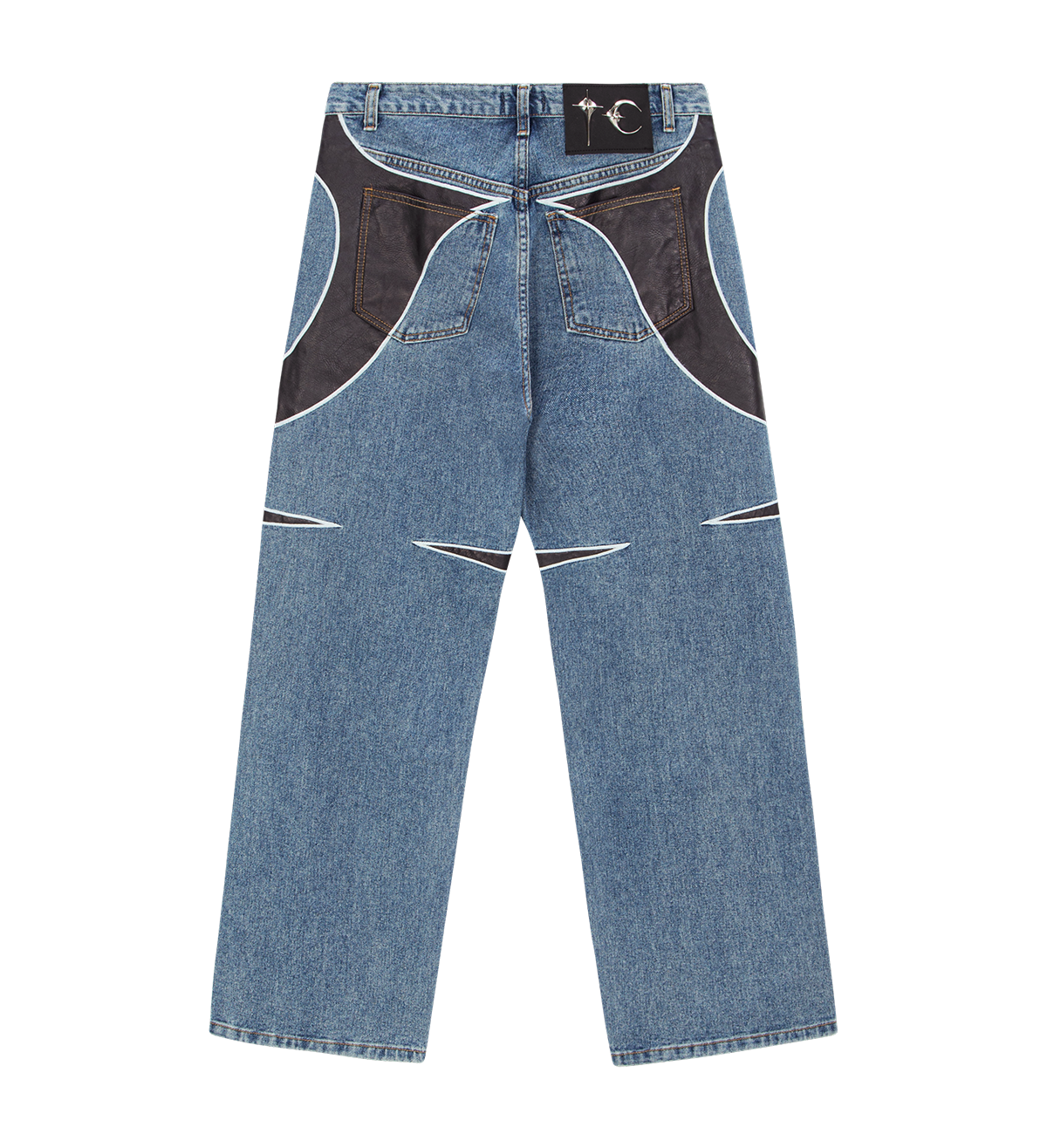 TC Leather Black Denim Pants 2